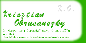krisztian obrusanszky business card